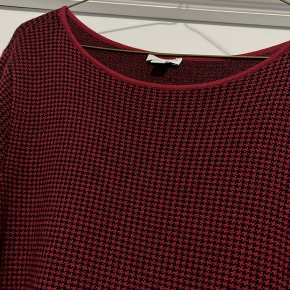 J. Jill Dresses & Skirts - J. Jill women’s XL petite red houndstooth long sleeve shift dress fall winter